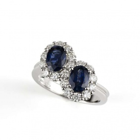 White Gold Sapphire & Diamond Dress Ring 2.25ct White Gold Sapphire & Diamond Dress Ring 2.25ct